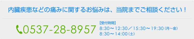 内臓疾患などの痛みに関するお悩みは、当院までご相談ください!